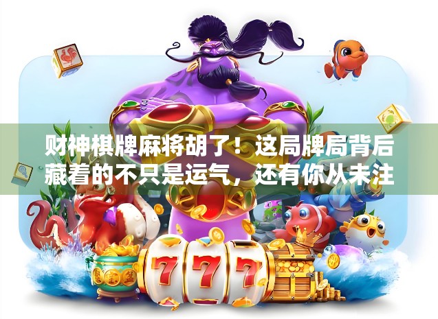 财神棋牌麻将胡了！这局牌局背后藏着的不只是运气，还有你从未注意的赢钱逻辑