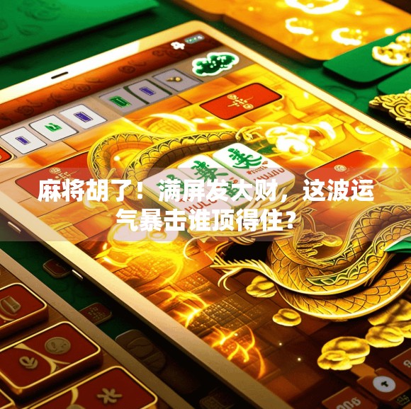 麻将胡了!满屏发大财,这波运气暴击谁顶得住?