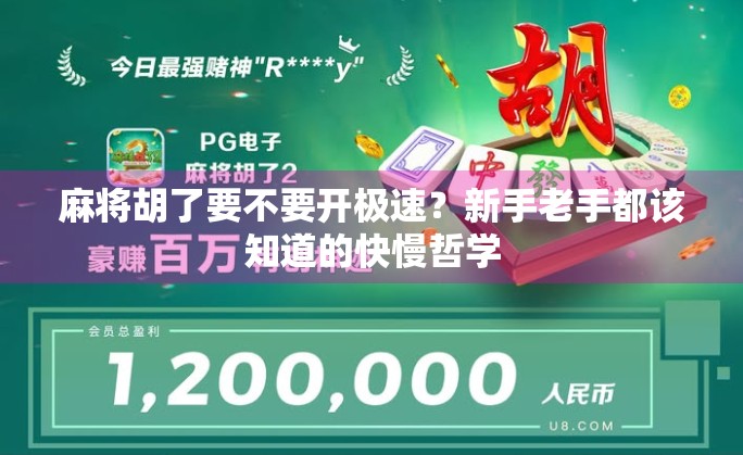 麻将胡了要不要开极速？新手老手都该知道的快慢哲学